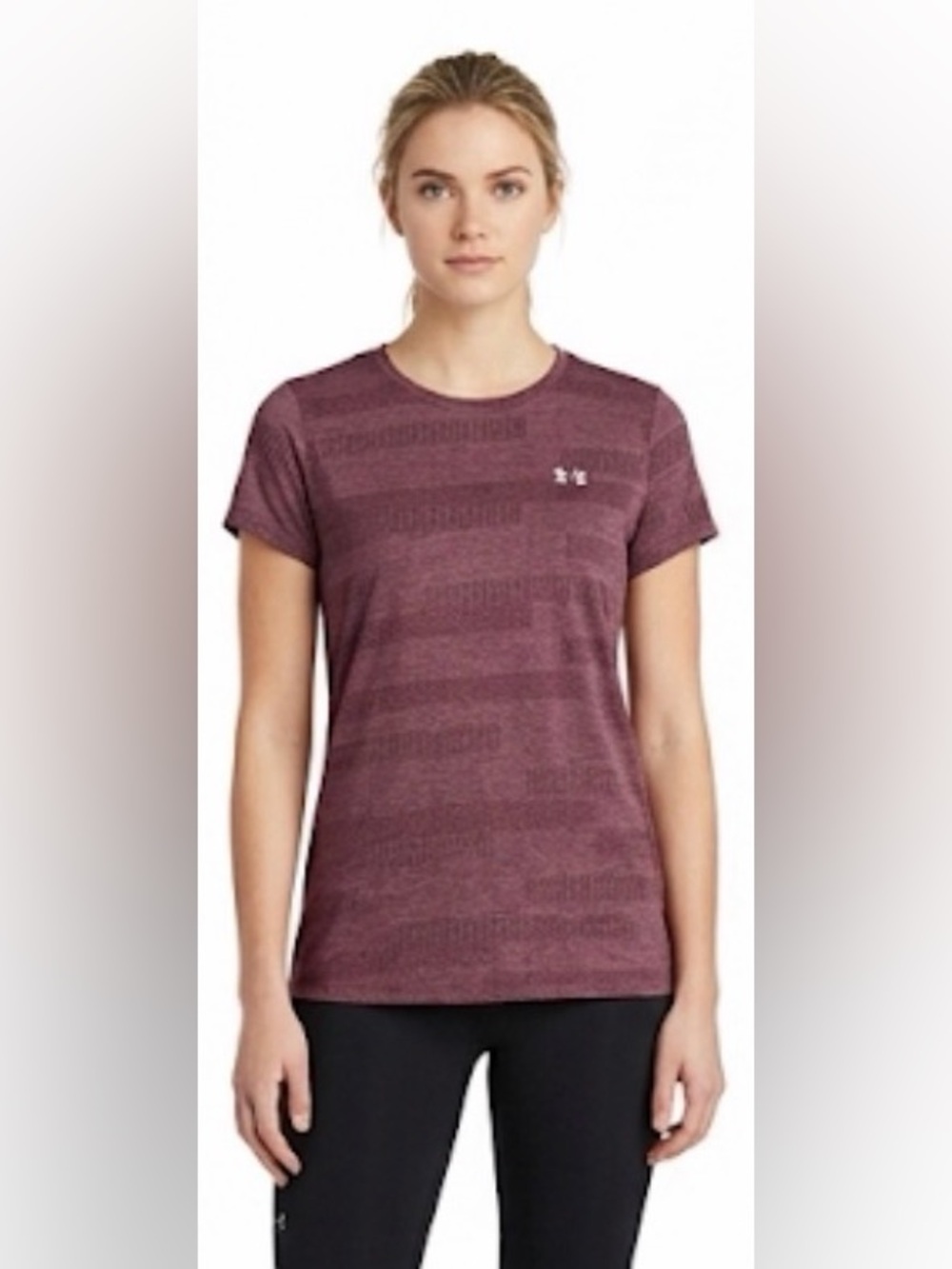Under Armour Women's Short-Sleeve Seamless Top — Plum size LG like new